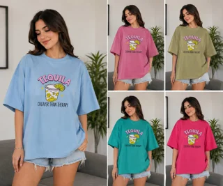 تیشرت باکسی طرح اب میوه